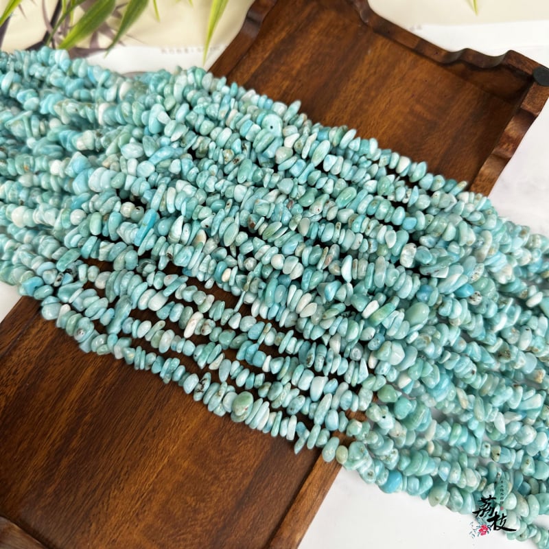 Piatră naturală Larimar – granule și mărgele semi-fabricate pentru bijuterii DIY