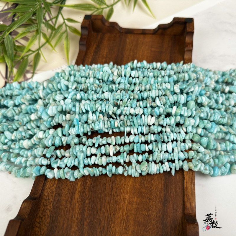 Piatră naturală Larimar – granule și mărgele semi-fabricate pentru bijuterii DIY