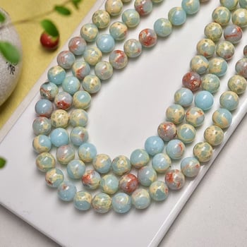 8mm Mărgele rotunde Shoushan Stone – piatră sintetică cu model piele de șarpe și piatră imperială, accesorii pentru bijuterii DIY, componente semiproducte de mărgele