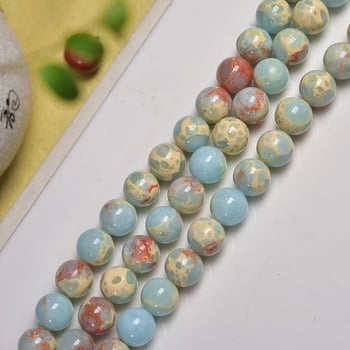 8mm Mărgele rotunde Shoushan Stone – piatră sintetică cu model piele de șarpe și piatră imperială, accesorii pentru bijuterii DIY, componente semiproducte de mărgele