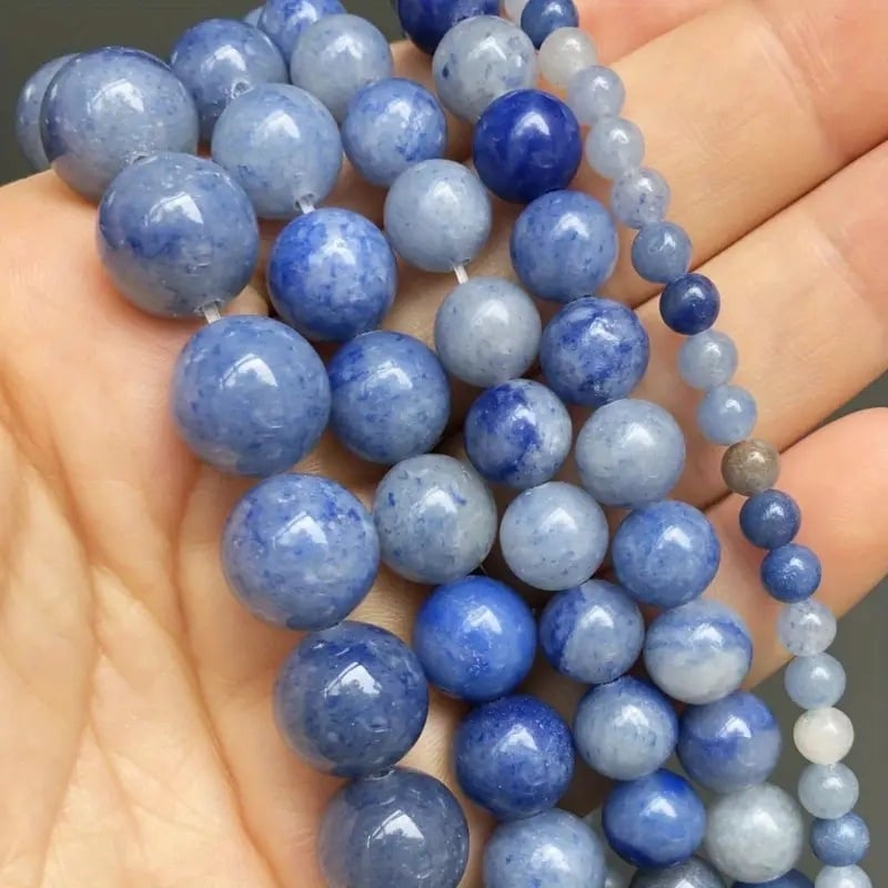 Mărgele Dongling Jade albastre, rotunde, libere, pentru bijuterii DIY, 8 mm