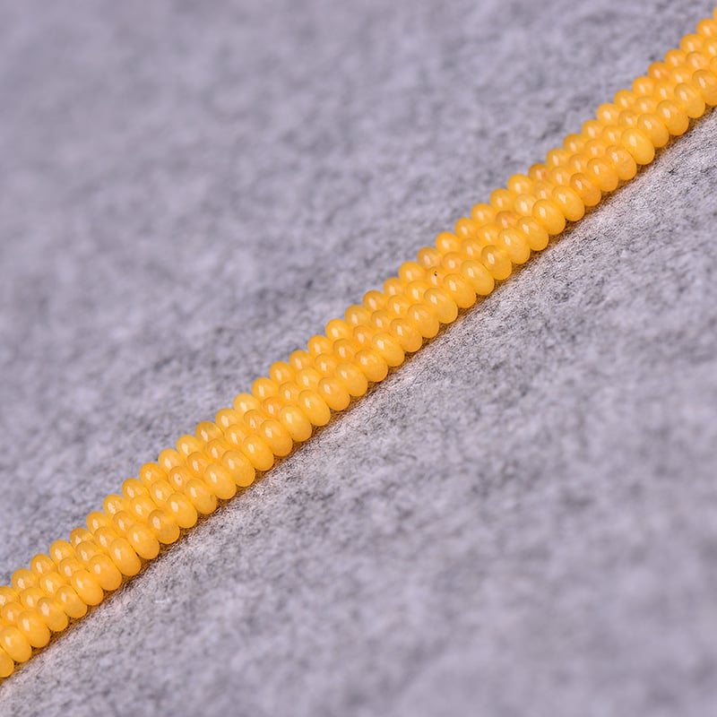 Mărgele disc plate galbene din calcedonie, 2×4 mm, cu distanțiere, semi-finisate, stil antic