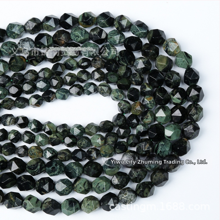 Voľné korálky Faceted Sparrow Green Eye Stone – polotovary, komponenty pre DIY šperky