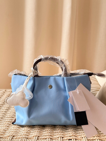 Geantă Tote în blocuri de culori, stil casual japonez, geantă impermeabilă din nylon pentru femei