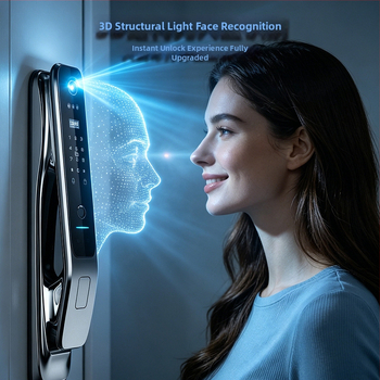 Cerrură inteligentă pentru ușă cu recunoaștere facială 3D pentru uz casnic, acces prin amprentă și parolă, control electronic al încuierii