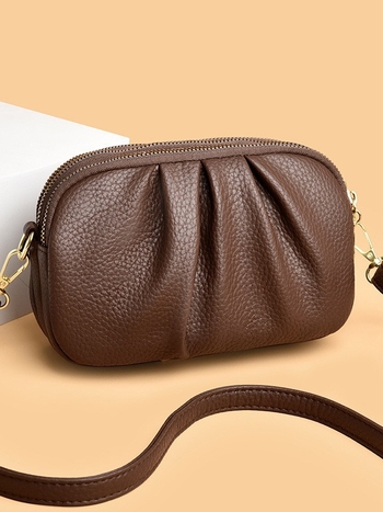 Geantă de damă din PU, 2026, ușoară și compactă, mică, cu design plisat în formă de nor, curea crossbody