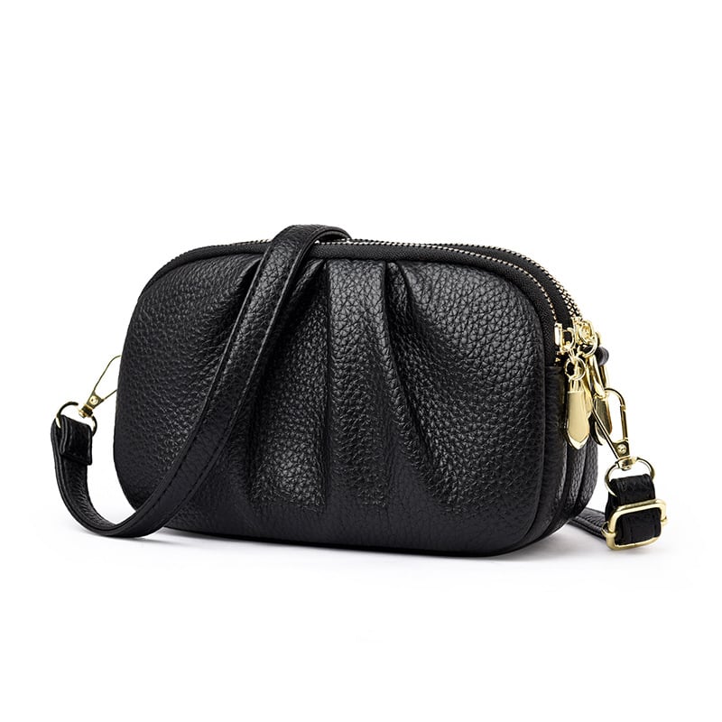 Geantă de damă din PU, 2026, ușoară și compactă, mică, cu design plisat în formă de nor, curea crossbody