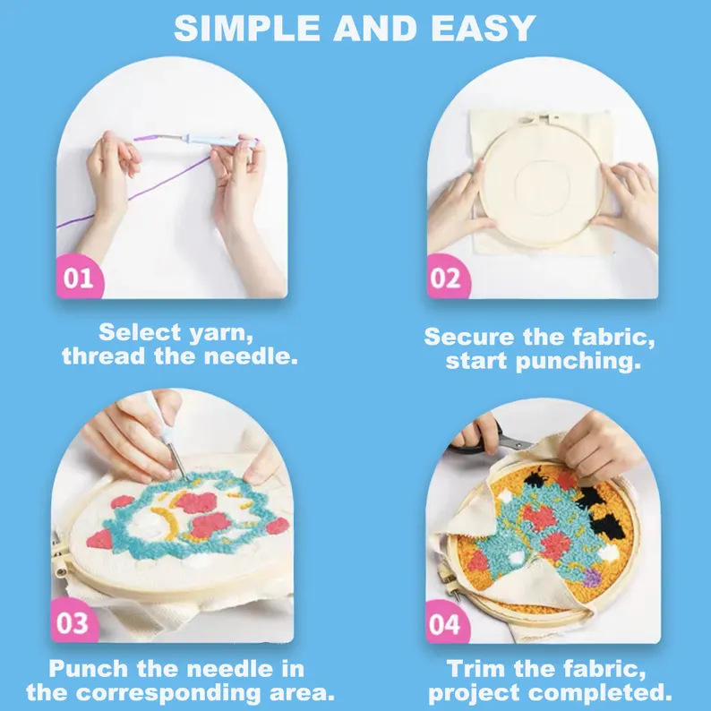 Kit de broderie pentru începători cu motive plante și fructe, seria de modele din cărți