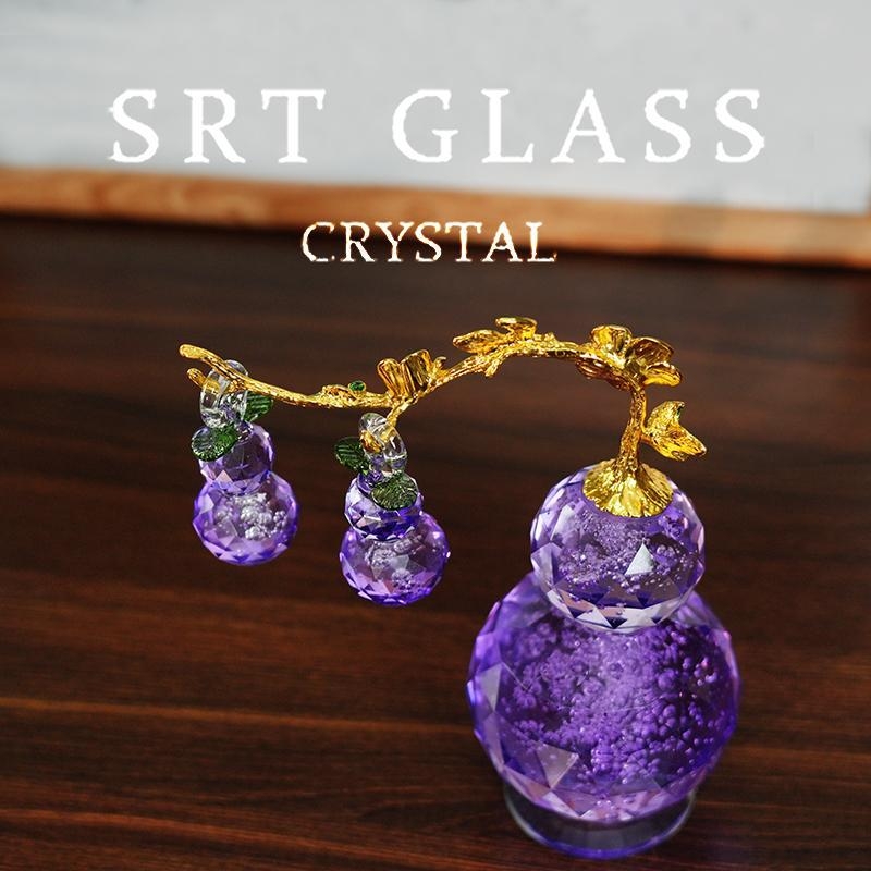 Dovleac de cristal cu viță — ornament realist de imitatie, stil chinezesc pentru prosperitate