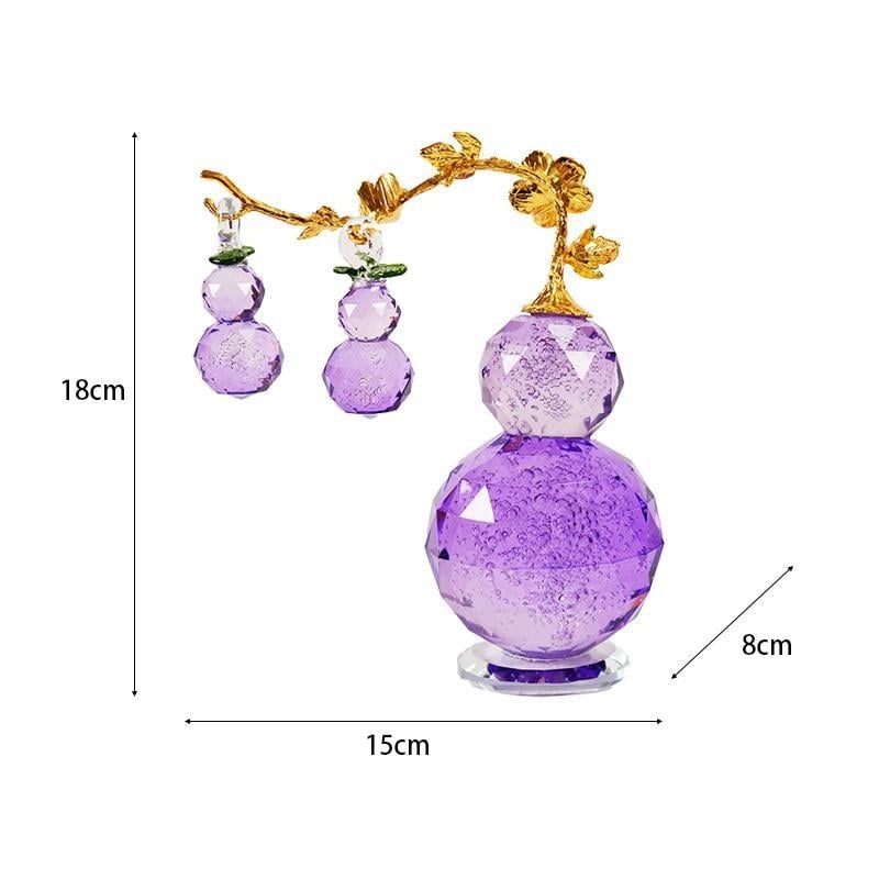 Dovleac de cristal cu viță — ornament realist de imitatie, stil chinezesc pentru prosperitate