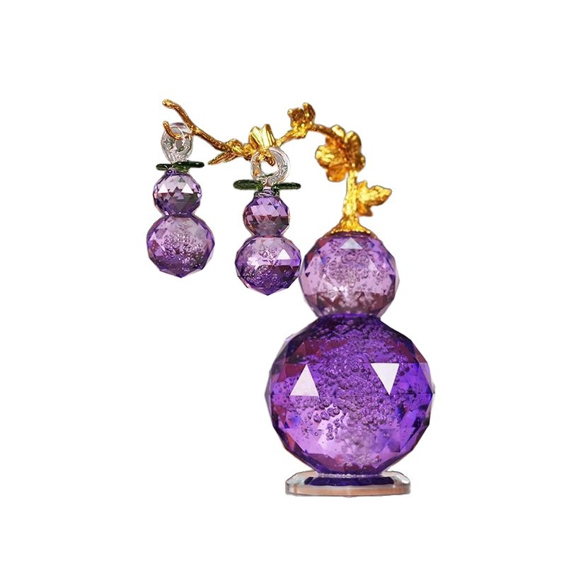 Dovleac de cristal cu viță — ornament realist de imitatie, stil chinezesc pentru prosperitate