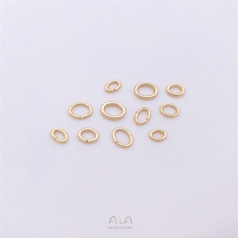 Inel deschis oval placat cu aur 14K pentru bijuterii DIY – inel de conectare pentru brățară și colier