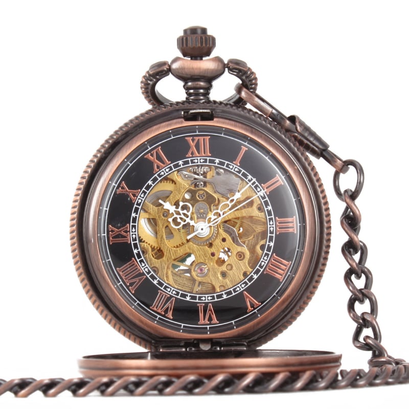 Ceas de buzunar mecanic mare, capac rabatabil, stil antic
