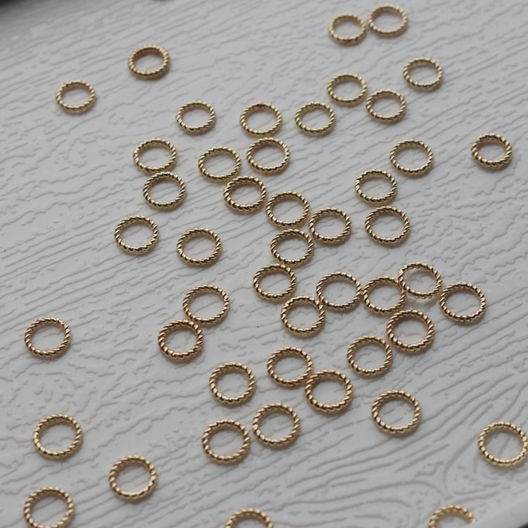 Inel cu floare placat cu aur 14K din cupru, inel închis, conector de mărgele pentru bijuterii DIY, brățară și colier
