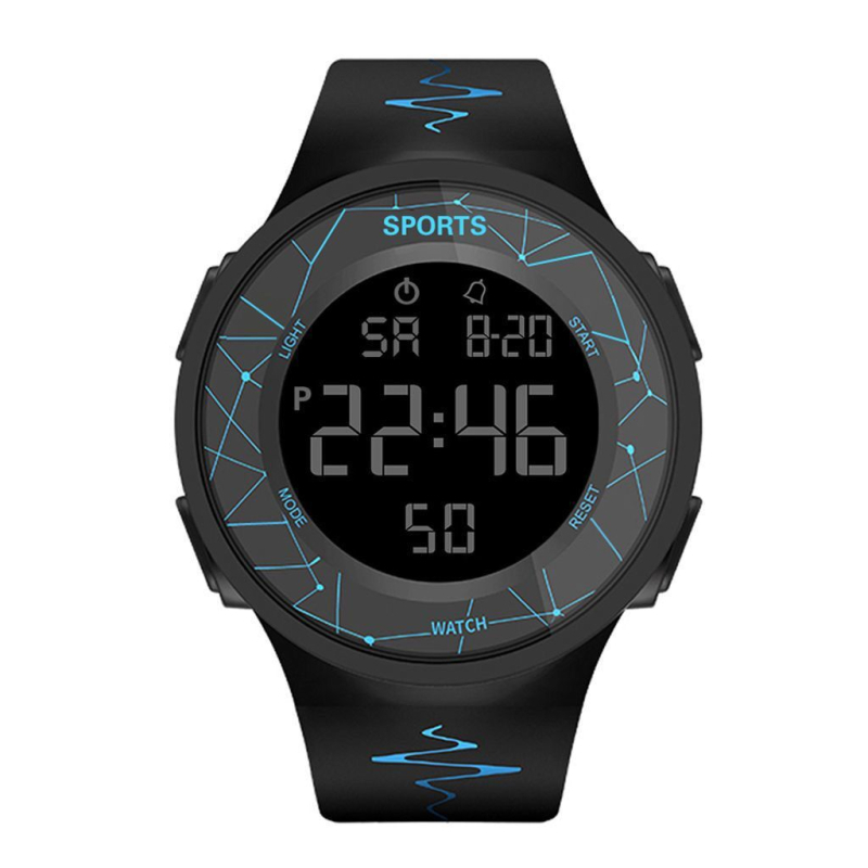 Ceas digital pentru elevi, băieți și fete, cadran de 45 mm, curea din cauciuc, rezistență la apă 10 m, afișaj numeric, iluminare luminescentă