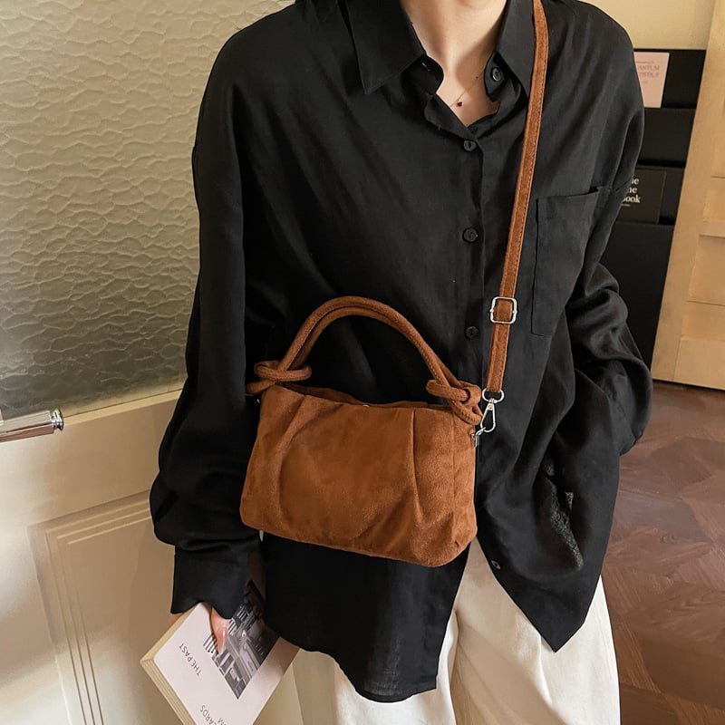 Geantă mică din piele pentru femei, crossbody, 2026 stil nou, model plisat în formă de nor, vintage și versatil