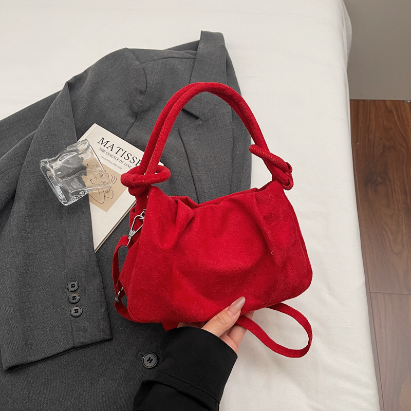 Geantă mică din piele pentru femei, crossbody, 2026 stil nou, model plisat în formă de nor, vintage și versatil