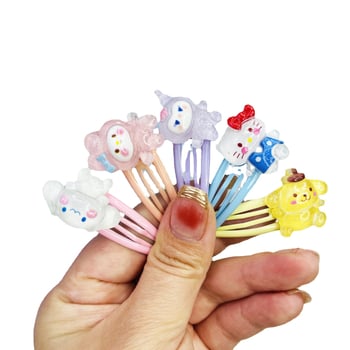 Noi clips de păr cu desene animate drăguțe pentru adulți și copii, accesorii cu franjă cu picături de ulei, clips BB ondulate, stil DIY dulce