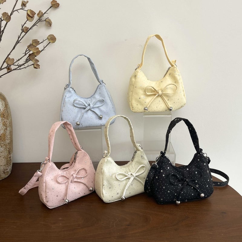 Geantă pentru femei cu funda, stil coreean, geantă tip cloud, versatilă pentru umăr sau crossbody