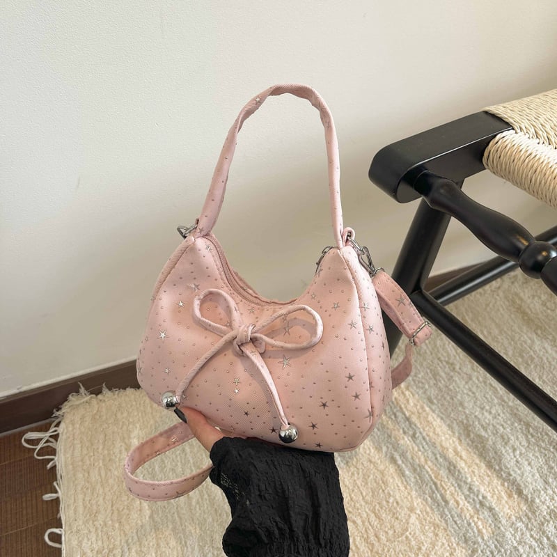 Geantă pentru femei cu funda, stil coreean, geantă tip cloud, versatilă pentru umăr sau crossbody