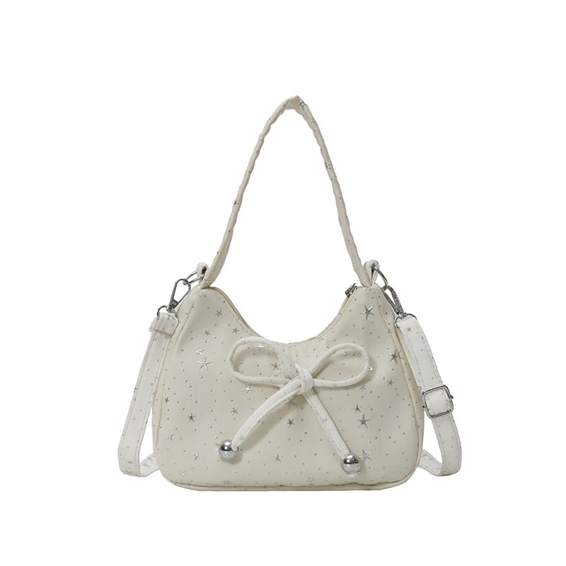 Geantă pentru femei cu funda, stil coreean, geantă tip cloud, versatilă pentru umăr sau crossbody