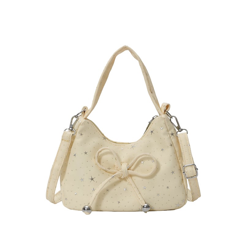 Geantă pentru femei cu funda, stil coreean, geantă tip cloud, versatilă pentru umăr sau crossbody