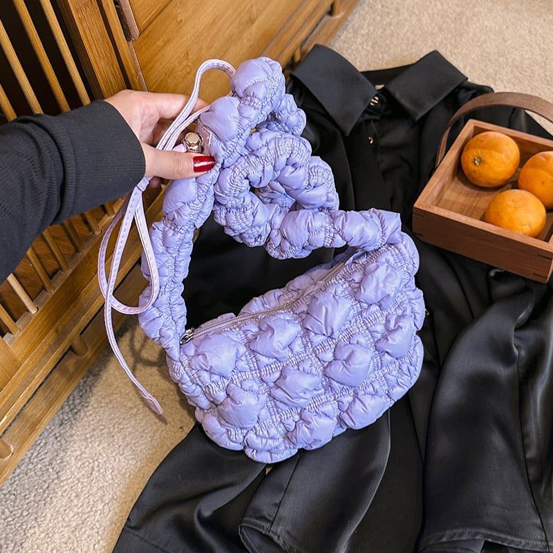 Geantă de damă 2023 – geantă plisată în formă de nor, stil coreean, bubble distinctiv, tote casual, umăr / crossbody