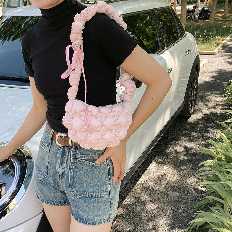 Geantă de damă 2023 – geantă plisată în formă de nor, stil coreean, bubble distinctiv, tote casual, umăr / crossbody