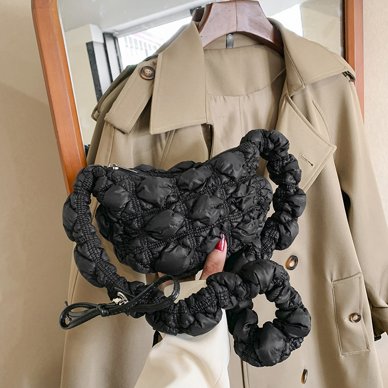 Geantă de damă 2023 – geantă plisată în formă de nor, stil coreean, bubble distinctiv, tote casual, umăr / crossbody