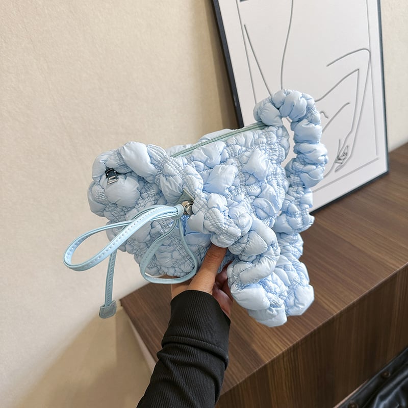 Geantă de damă 2023 – geantă plisată în formă de nor, stil coreean, bubble distinctiv, tote casual, umăr / crossbody