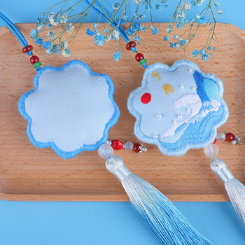 Set DIY broderie cu talisman – săculeț pentru liniște, pachet materiale pentru cusut, pentru agățat în mașină