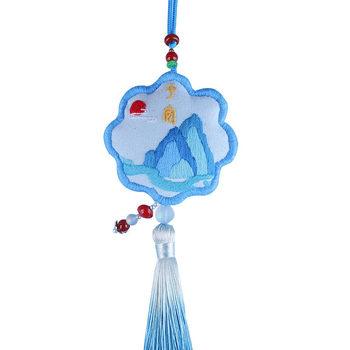 Set DIY broderie cu talisman – săculeț pentru liniște, pachet materiale pentru cusut, pentru agățat în mașină