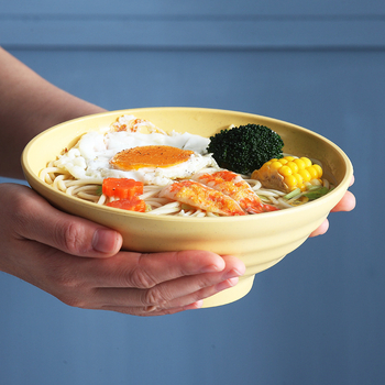Vas ramen în stil japonez, din paie de grâu, bol mare pentru supă cu tăiței, bol din plastic pentru restaurante, imprimare de logo disponibilă