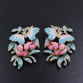 Pandantiv din cupru turnat, fluture și floare din rășină, pentru agrafă de păr DIY, accesoriu vintage de mireasă
