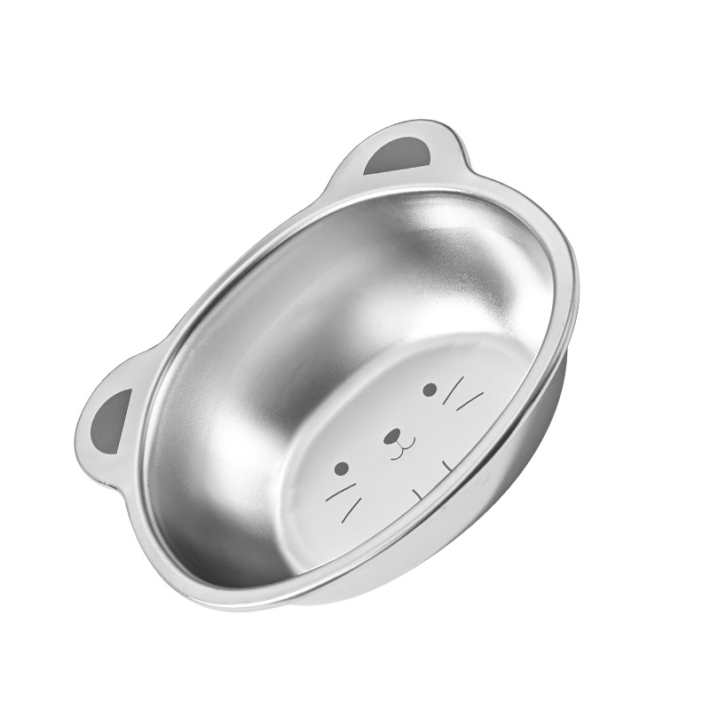 Bol din oțel inoxidabil pentru copii, model drăguț cu desene animate, mic bol pentru alimentația bebelușului, set de veselă pentru uz casnic