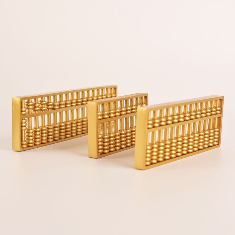 Abac din alamă cu 13 tije – ornament de birou pentru casă