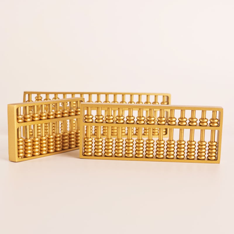 Abac din alamă cu 13 tije – ornament de birou pentru casă