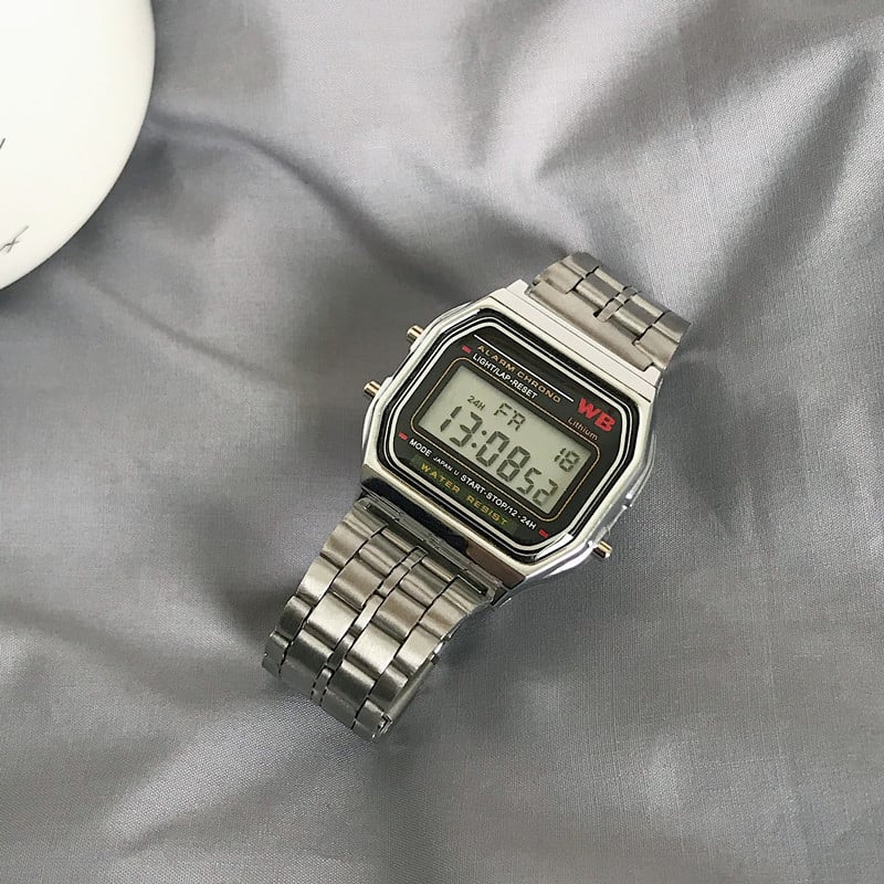 Ceasuri retro pătrate, atent selecționate, pentru bărbați și femei, ceasuri electronice minimalist elegante pentru cupluri