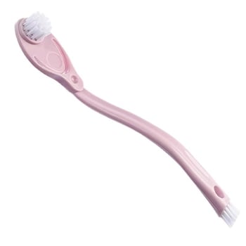 Perie pentru pantofi cu mâner lung și trei capete, peri moi pentru curățare