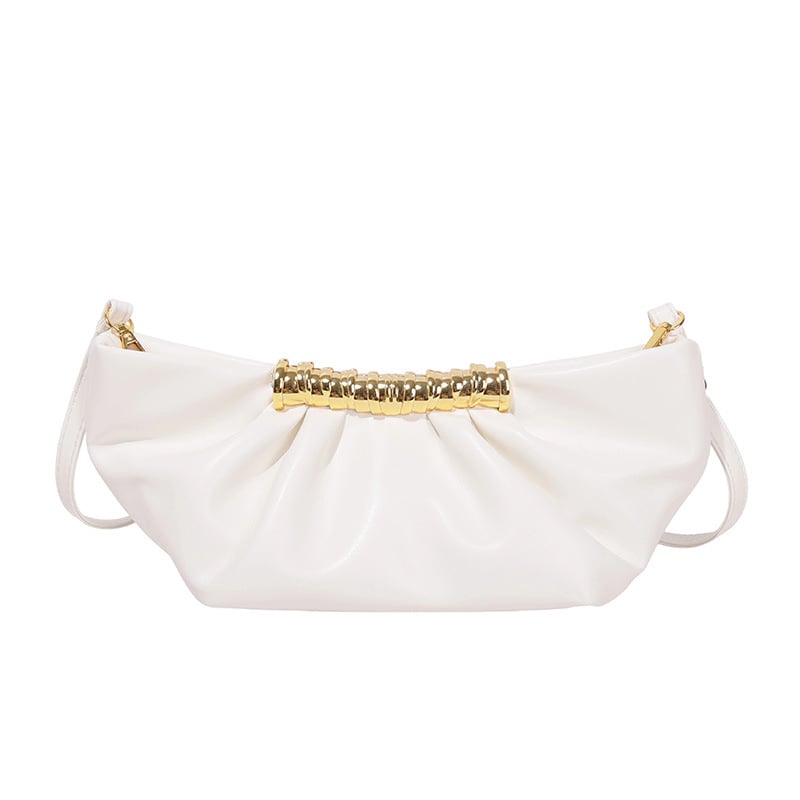 Geantă de damă în formă de semilună, plisată, stil vară 2026, geantă ușoară de lux pentru umăr și crossbody