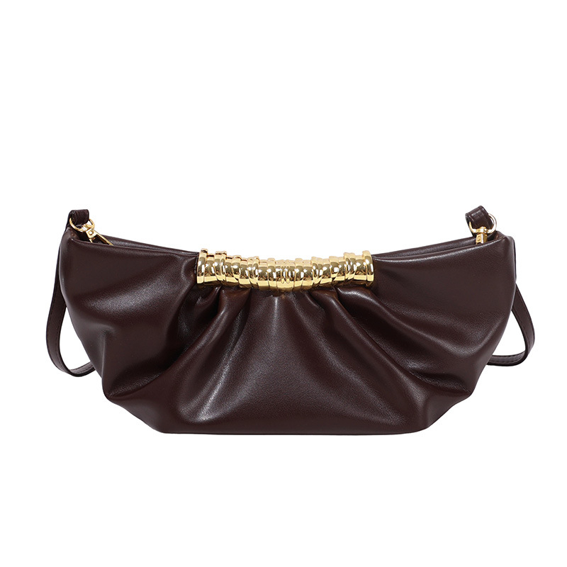 Geantă de damă în formă de semilună, plisată, stil vară 2026, geantă ușoară de lux pentru umăr și crossbody