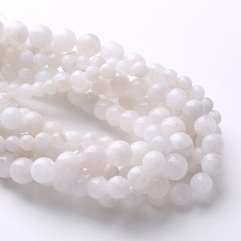 Perle libere din piatră lunară albastră naturală pentru bijuterii DIY – componente pentru brățară și colier