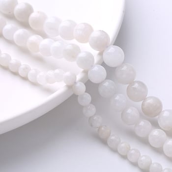 Perle libere din piatră lunară albastră naturală pentru bijuterii DIY – componente pentru brățară și colier