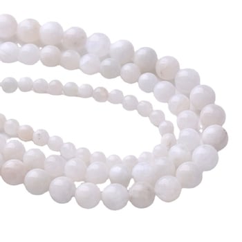 Perle libere din piatră lunară albastră naturală pentru bijuterii DIY – componente pentru brățară și colier