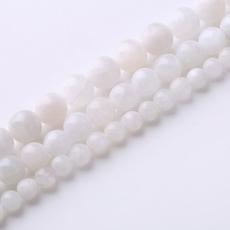 Perle libere din piatră lunară albastră naturală pentru bijuterii DIY – componente pentru brățară și colier