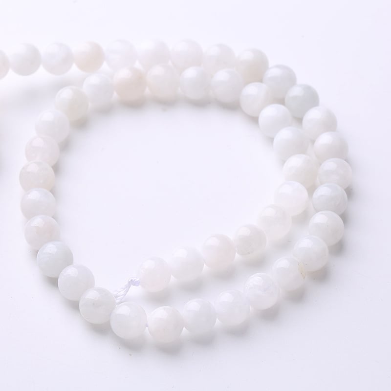 Perle libere din piatră lunară albastră naturală pentru bijuterii DIY – componente pentru brățară și colier