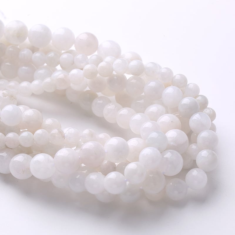 Perle libere din piatră lunară albastră naturală pentru bijuterii DIY – componente pentru brățară și colier