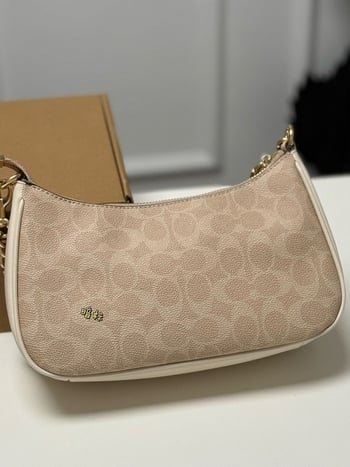 Geantă de femei cu imprimeu vintage și lanț, mică, potrivită pentru purtare pe umăr sau crossbody, utilizare zilnică.