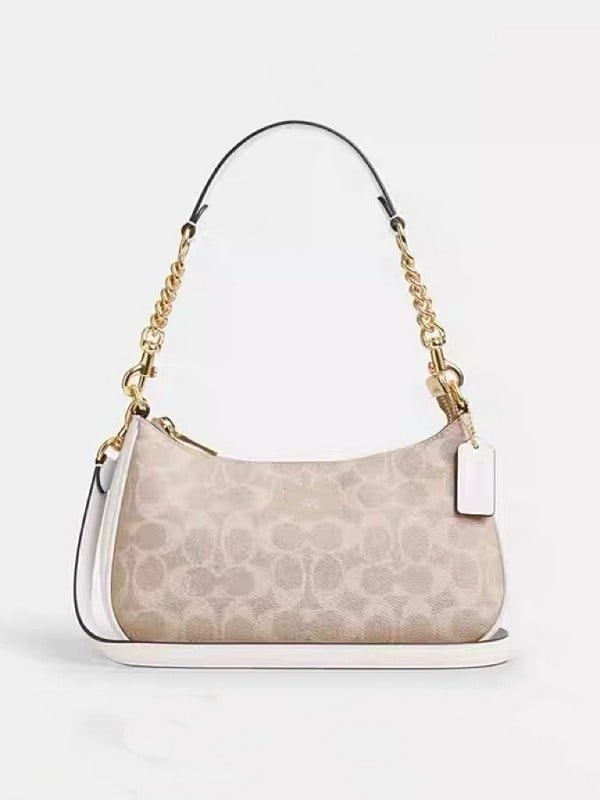Geantă de femei cu imprimeu vintage și lanț, mică, potrivită pentru purtare pe umăr sau crossbody, utilizare zilnică.
