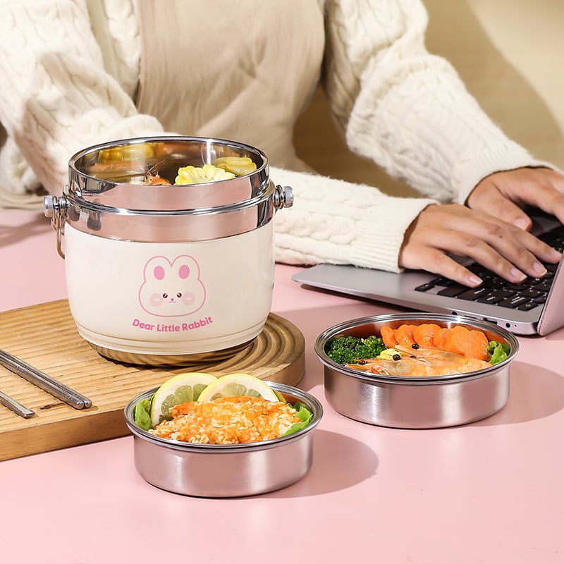 Cutie de prânz din oțel inoxidabil 304, izolație termică prin vid, design cu două straturi, mare capacitate (1200 ml sau 1500 ml), pentru adulți și studenți